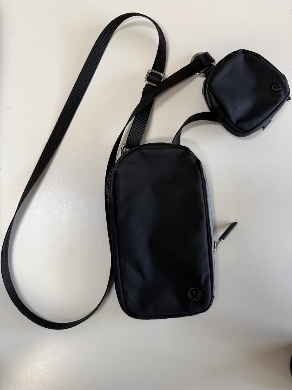 lululemon athletica Black Compact Crossbody with Detachable Mini Pouch